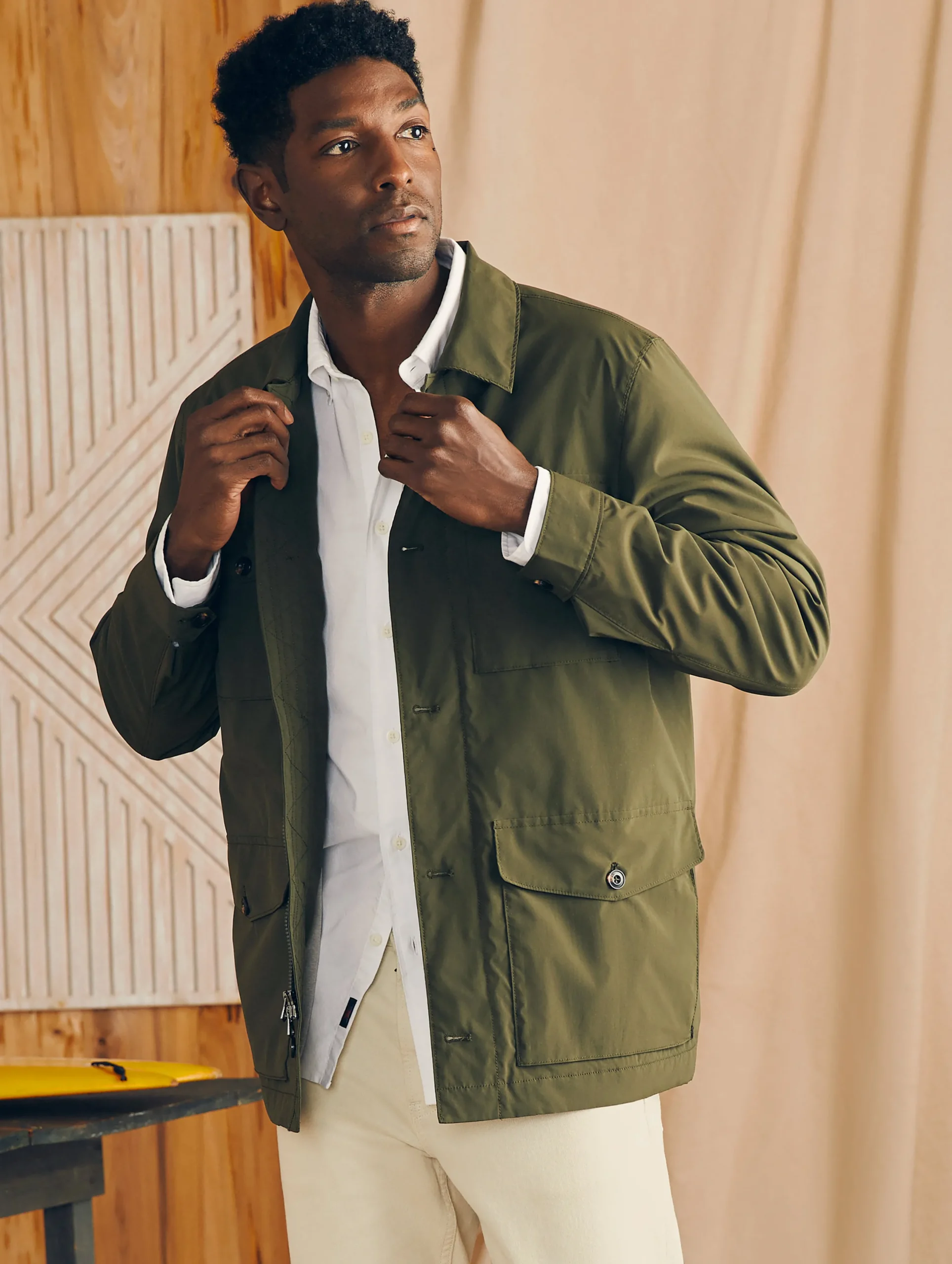 Jackets & Vests^Faherty Brand Reserve Four Pocket Field Jacket - Cascade Olive