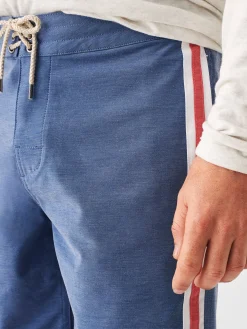 Swim^Faherty Brand Retro Surf Stripe Boardshort (7" Inseam) - Blue Red Stripe