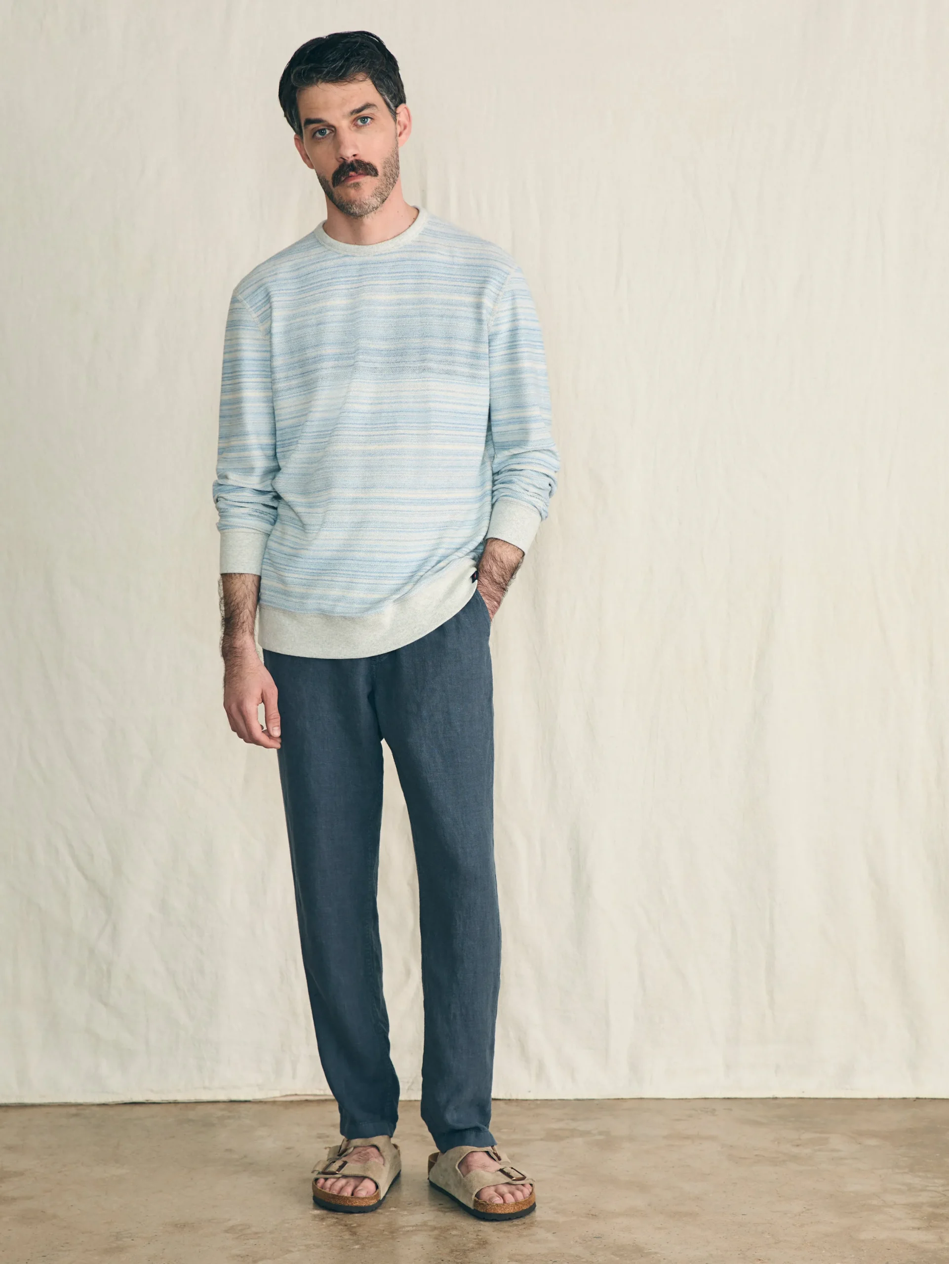 Hoodies & Sweatshirts^Faherty Brand Reversible French Terry Crew - Tidal Waves