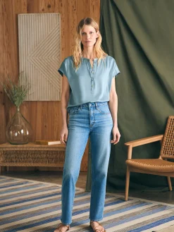 Shirts & Tops^Faherty Brand Sandwashed Silk Desmond Top - Lead