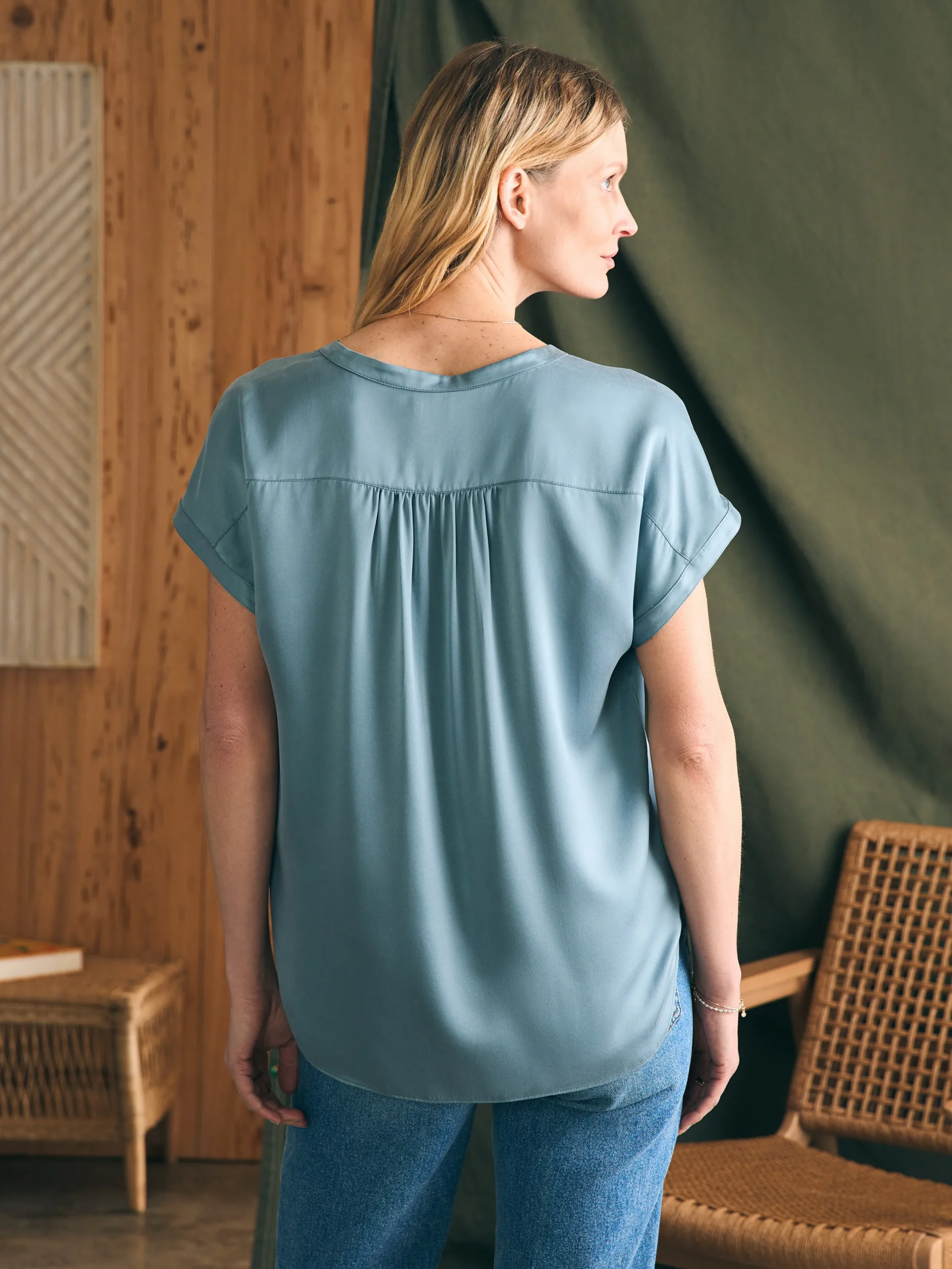 Shirts & Tops^Faherty Brand Sandwashed Silk Desmond Top - Lead