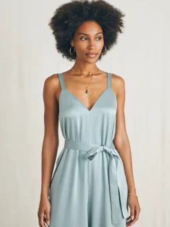 Dresses|Overalls & Jumpsuits^Faherty Brand Sandwashed Silk Jumpsuit - Silver Blue