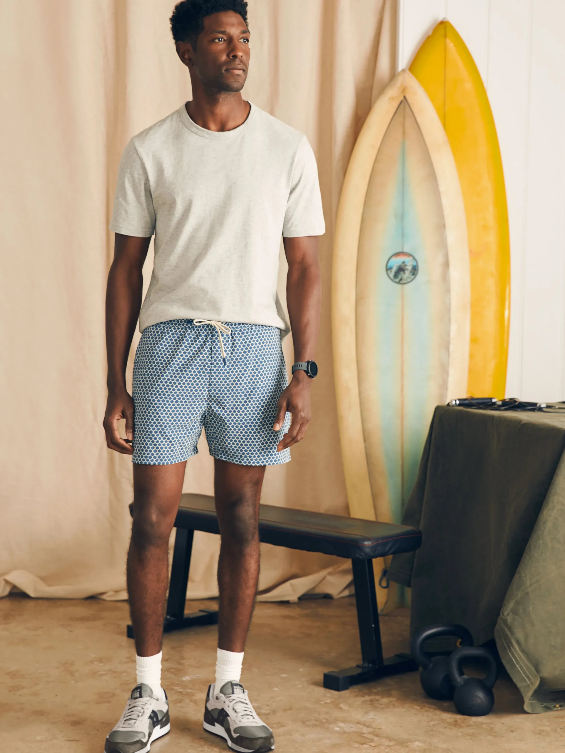 Shorts|Swim^Faherty Brand Shorelite Active Swim Short (7" Inseam) - Fishscale