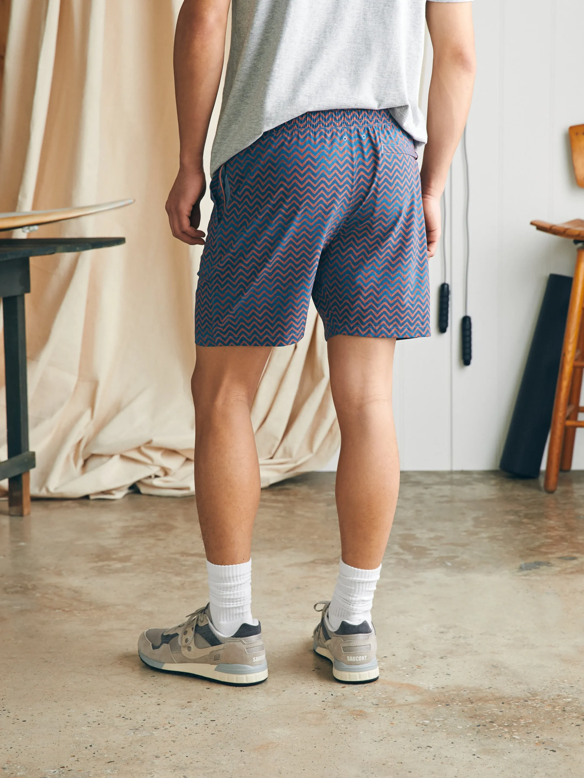 Swim^Faherty Brand Shorelite Active Swim Short (7" Inseam) - Riptide Red