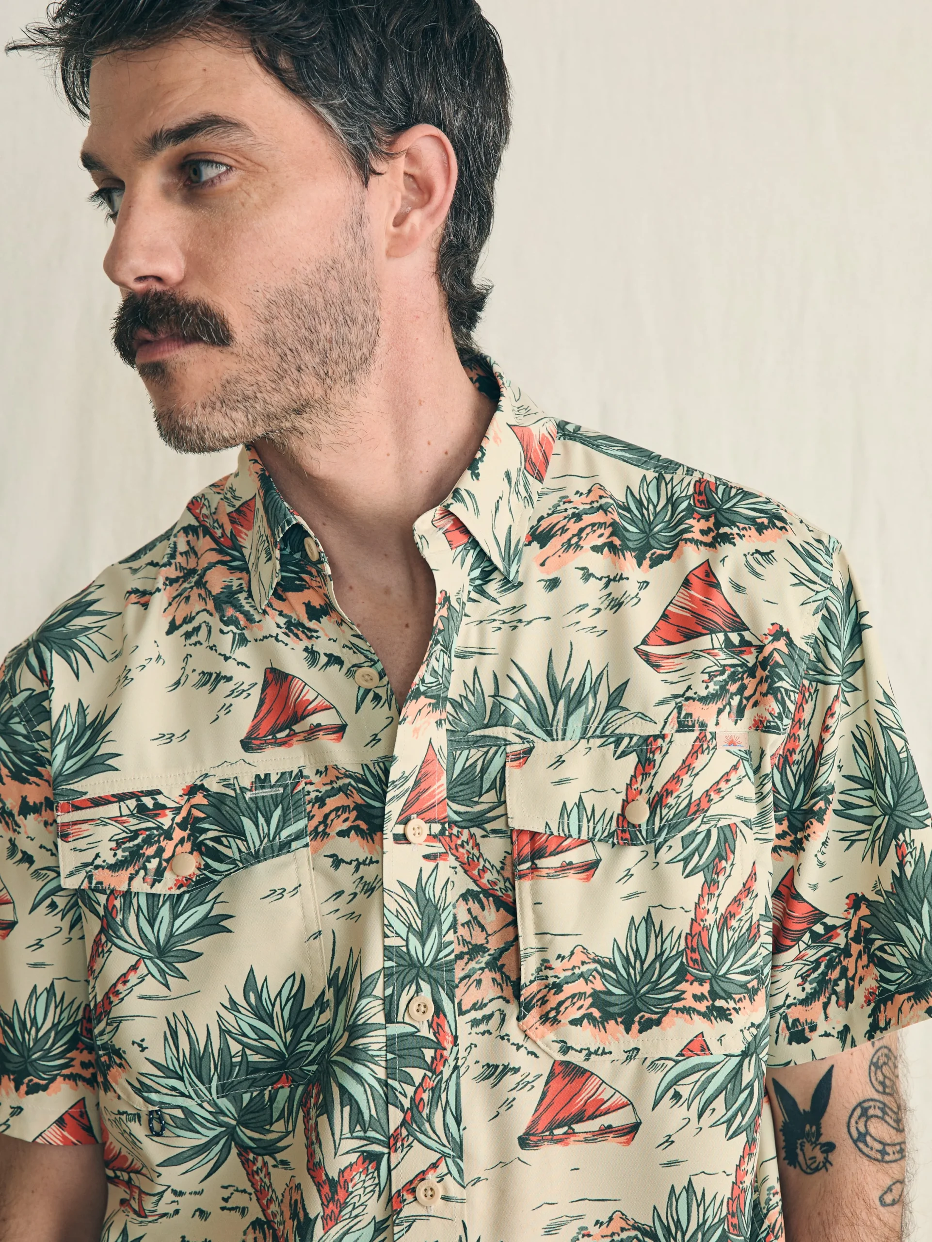 Shirts^Faherty Brand Shorelite Short-Sleeve Tech Shirt - Scenic Safari
