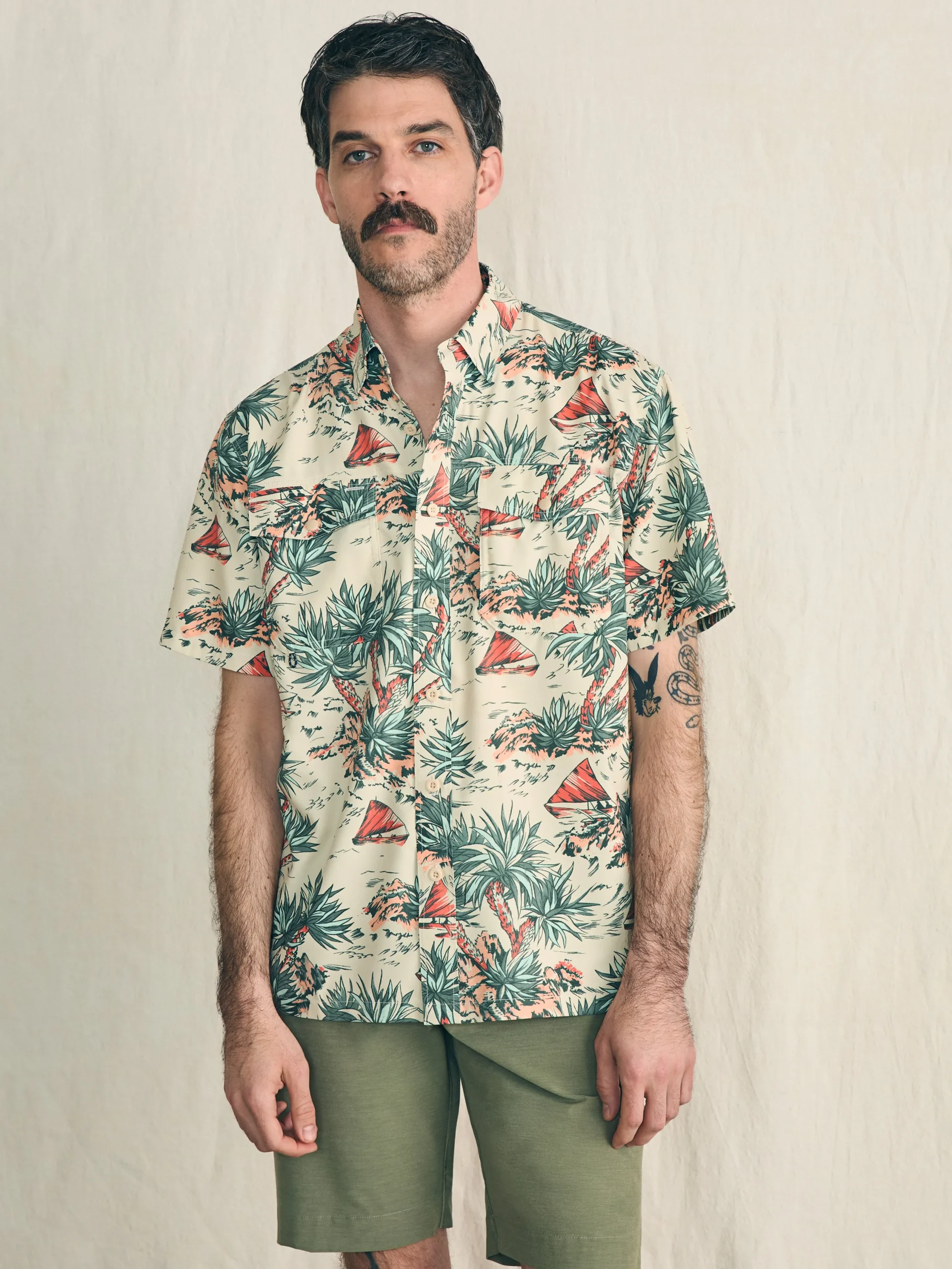 Shirts^Faherty Brand Shorelite Short-Sleeve Tech Shirt - Scenic Safari