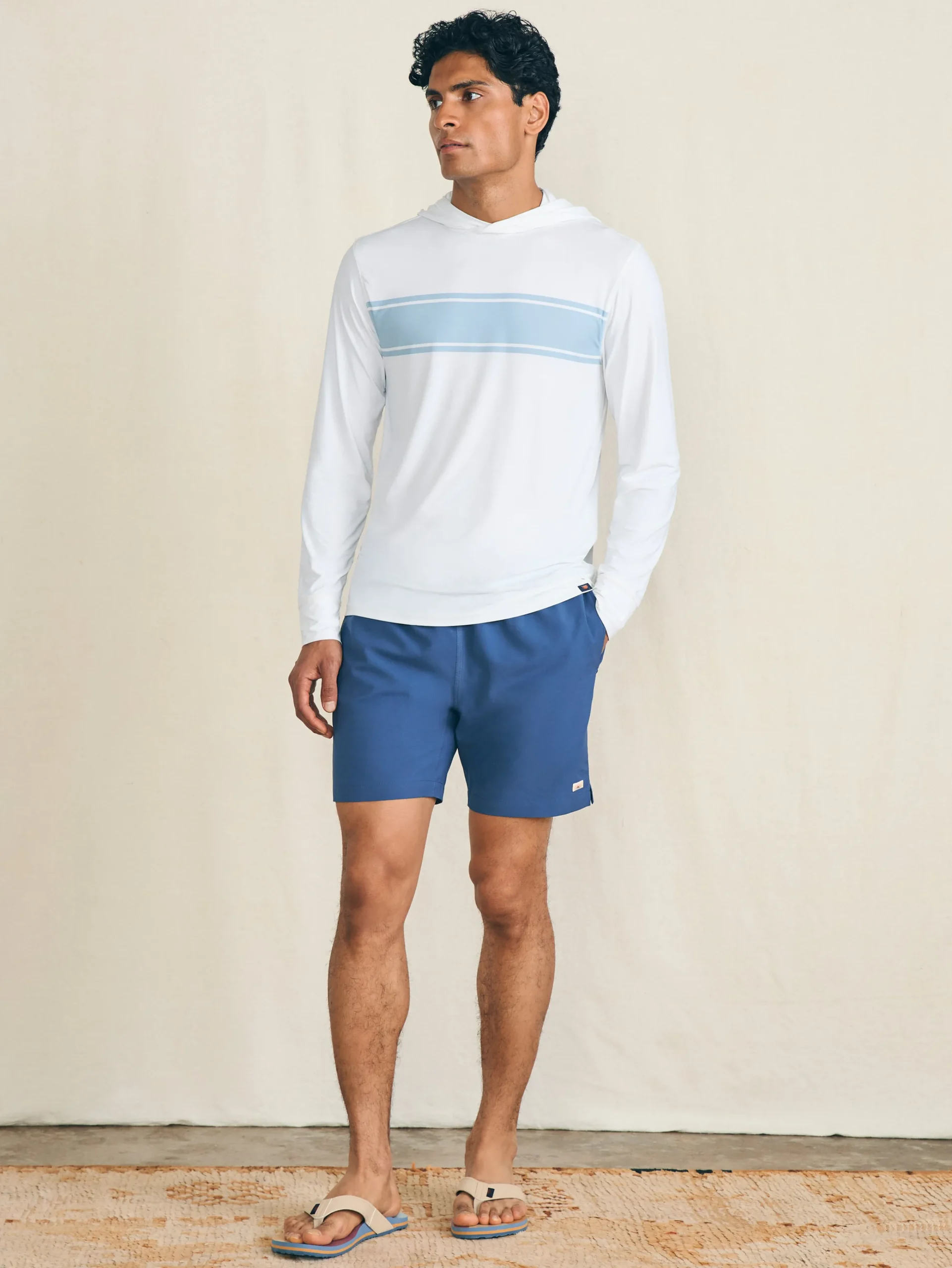 Hoodies & Sweatshirts^Faherty Brand Shorelite UPF Hoodie - White Surf Stripe