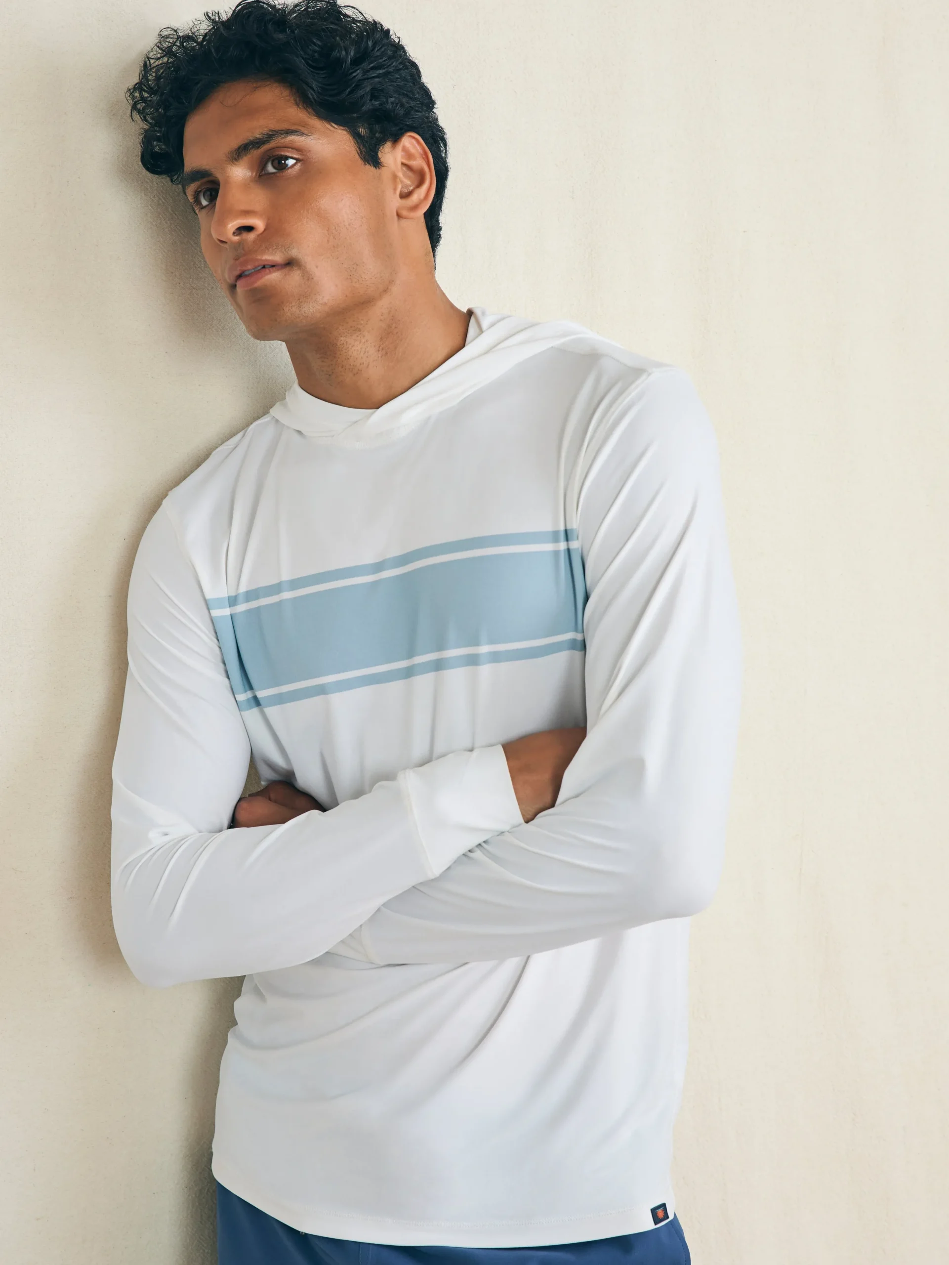 Hoodies & Sweatshirts^Faherty Brand Shorelite UPF Hoodie - White Surf Stripe
