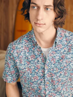 Shirts^Faherty Brand Short-Sleeve Breeze Shirt - Seafoam Beach Blossom