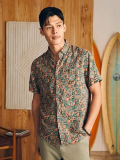 Shirts^Faherty Brand Short-Sleeve Breeze Shirt - Rose Turquoise Blossom