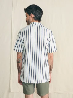 Shirts^Faherty Brand Short-Sleeve Cabana Towel Terry Shirt - Ivory Storm Stripe