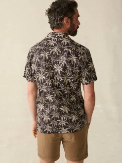Shirts^Faherty Brand Short-Sleeve Hemp Blend Camp Shirt - Charcoal Tropic Trees