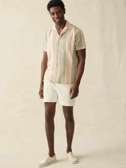 Shirts^Faherty Brand Short-Sleeve Hemp Blend Camp Shirt - Forest Isle Stripe