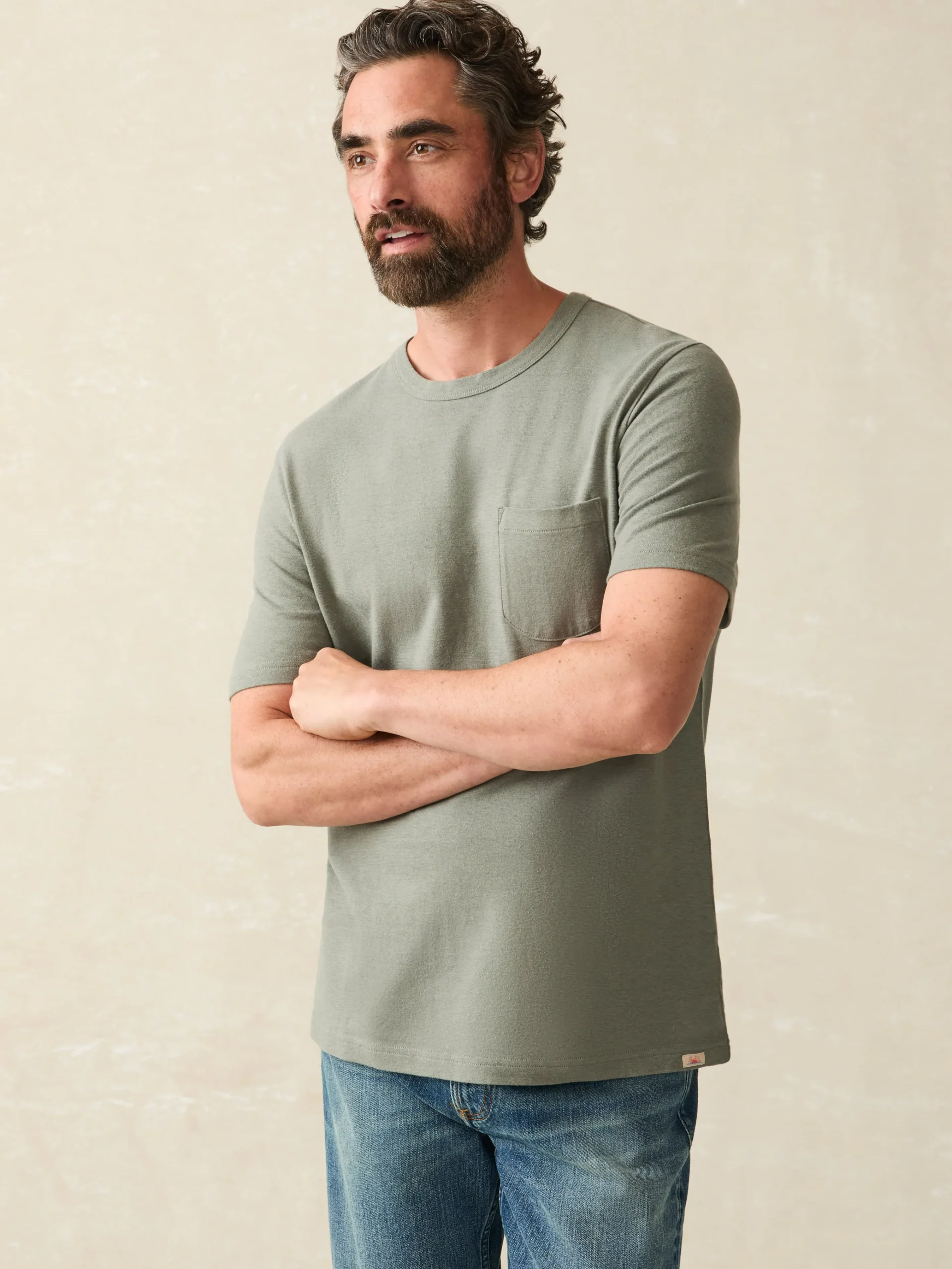 T-Shirts & Henleys^Faherty Brand Short-Sleeve Hemp Blend Tee - Olive Dusk