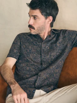 Shirts^Faherty Brand Short-Sleeve Hermosa Knit Shirt - Charcoal Gold Bouquet