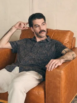Shirts^Faherty Brand Short-Sleeve Hermosa Knit Shirt - Charcoal Gold Bouquet