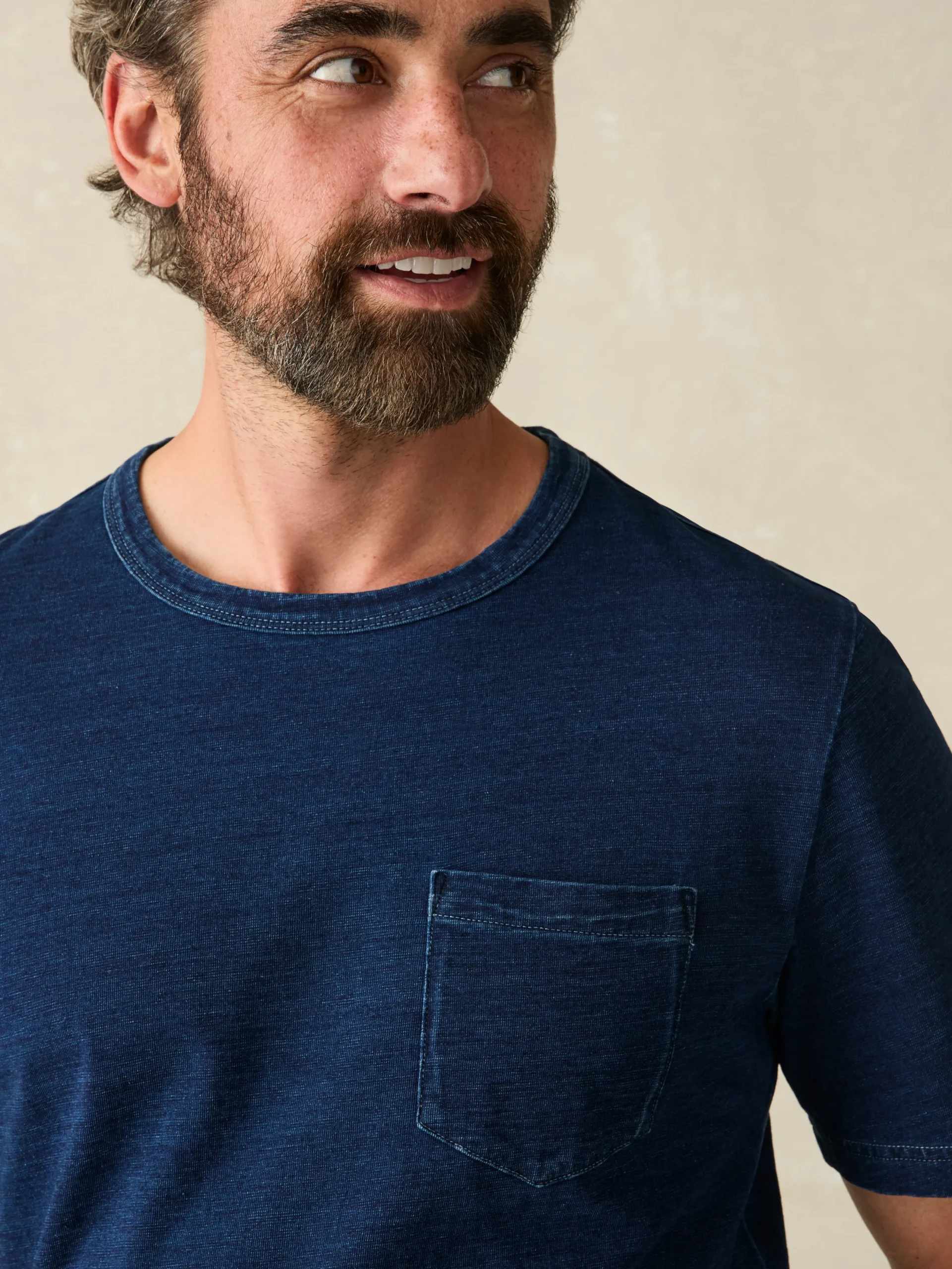 T-Shirts & Henleys^Faherty Brand Short-Sleeve Indigo Pocket Tee - Midnight Wash