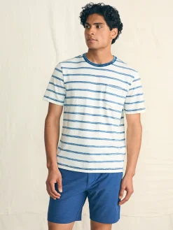 T-Shirts & Henleys^Faherty Brand Short-Sleeve Indigo Pocket Tee - Indigo Tide Stripe