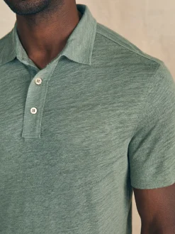 Polo Shirts^Faherty Brand Short-Sleeve Linen Polo - Desert Olive