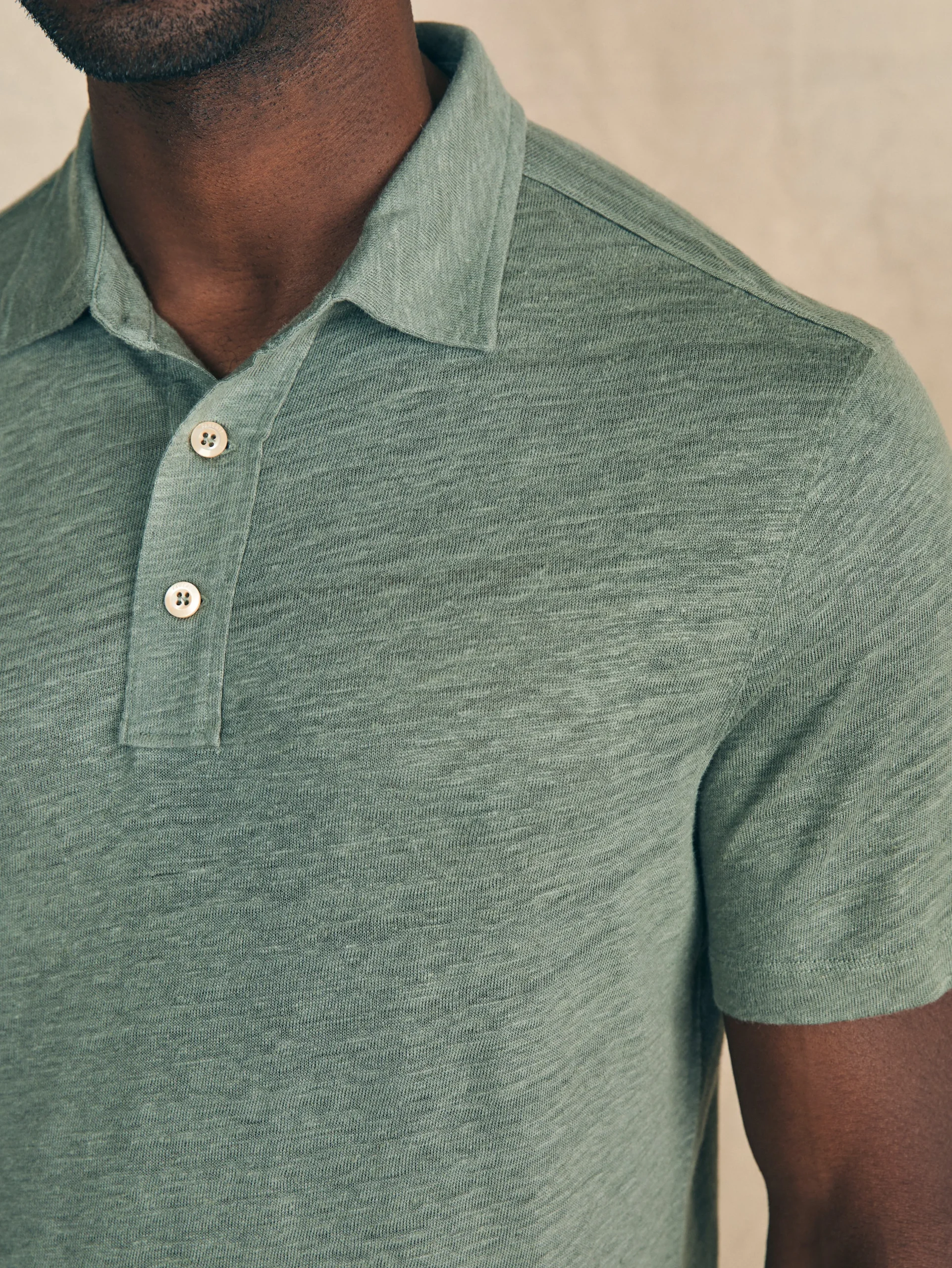 Polo Shirts^Faherty Brand Short-Sleeve Linen Polo - Desert Olive