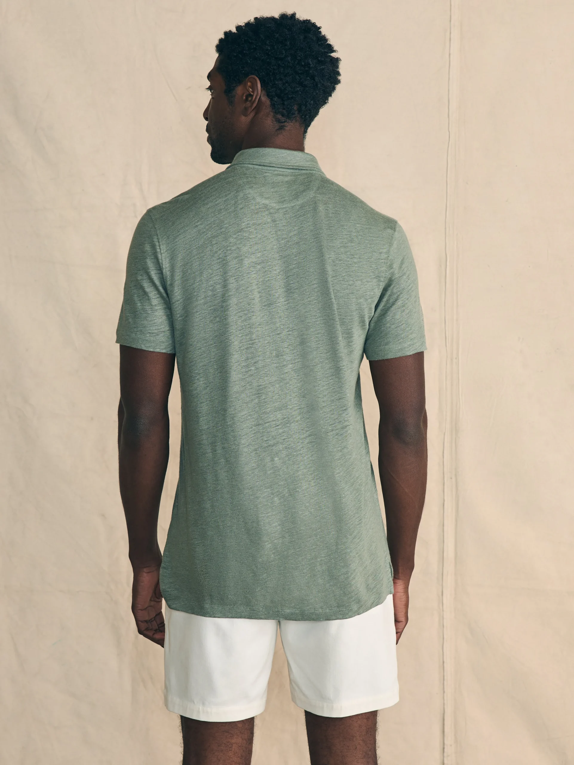 Polo Shirts^Faherty Brand Short-Sleeve Linen Polo - Desert Olive