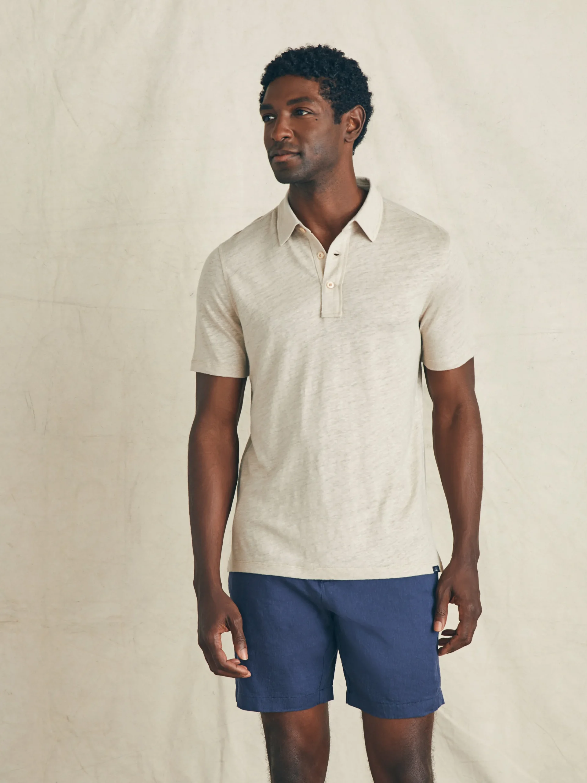 Polo Shirts^Faherty Brand Short-Sleeve Linen Polo - Natural