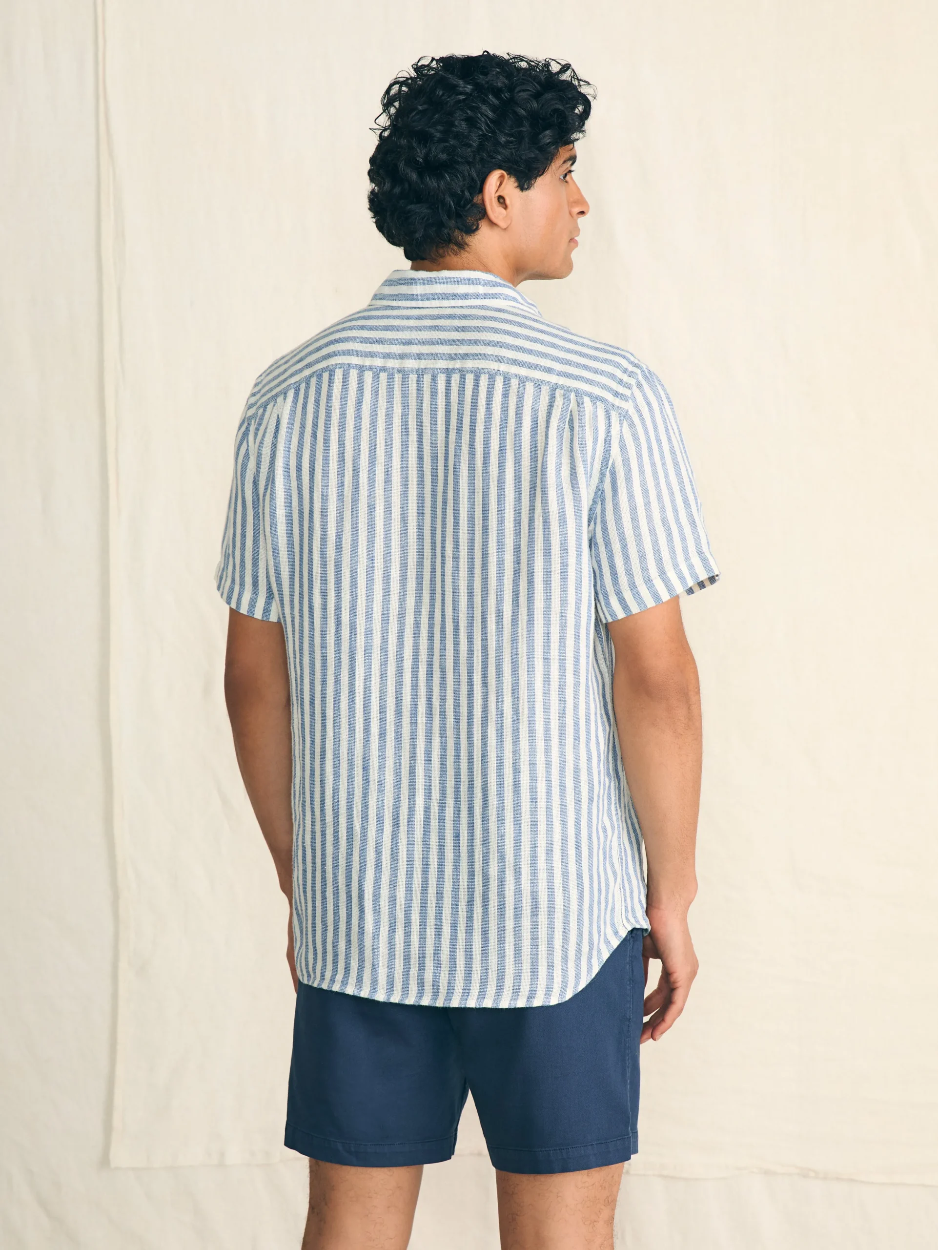 Shirts^Faherty Brand Short-Sleeve Palma Linen Shirt - Horizon Ivory Stripe