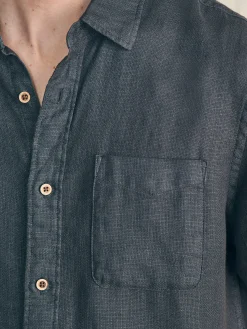 Shirts^Faherty Brand Short-Sleeve Palma Linen Shirt - Washed Black Basketweave