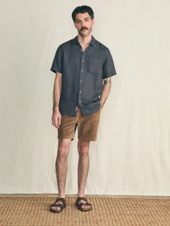 Shirts^Faherty Brand Short-Sleeve Palma Linen Shirt - Washed Black Basketweave