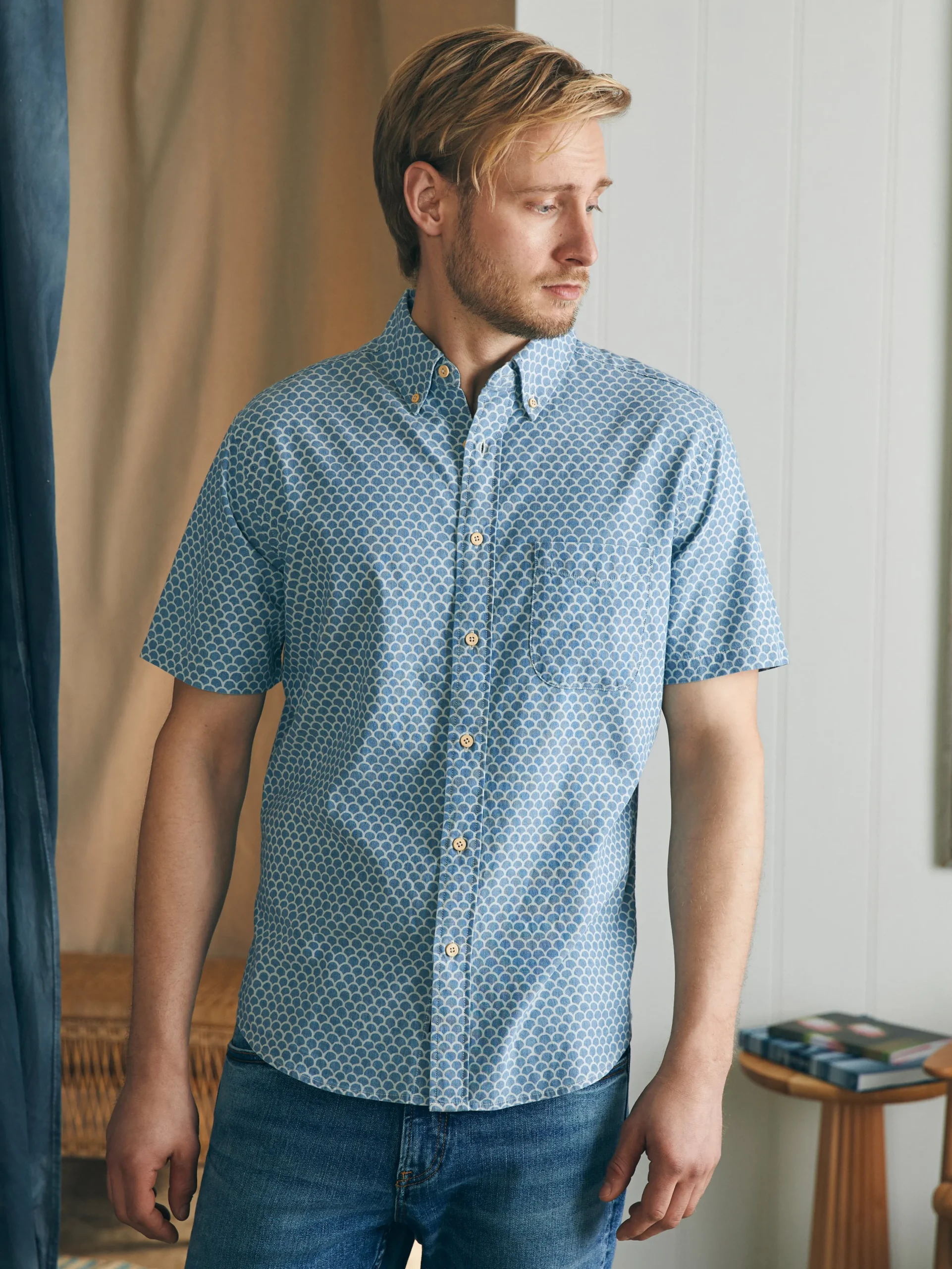 Shirts^Faherty Brand Short-Sleeve Stretch Playa Shirt - Fishscale Redux
