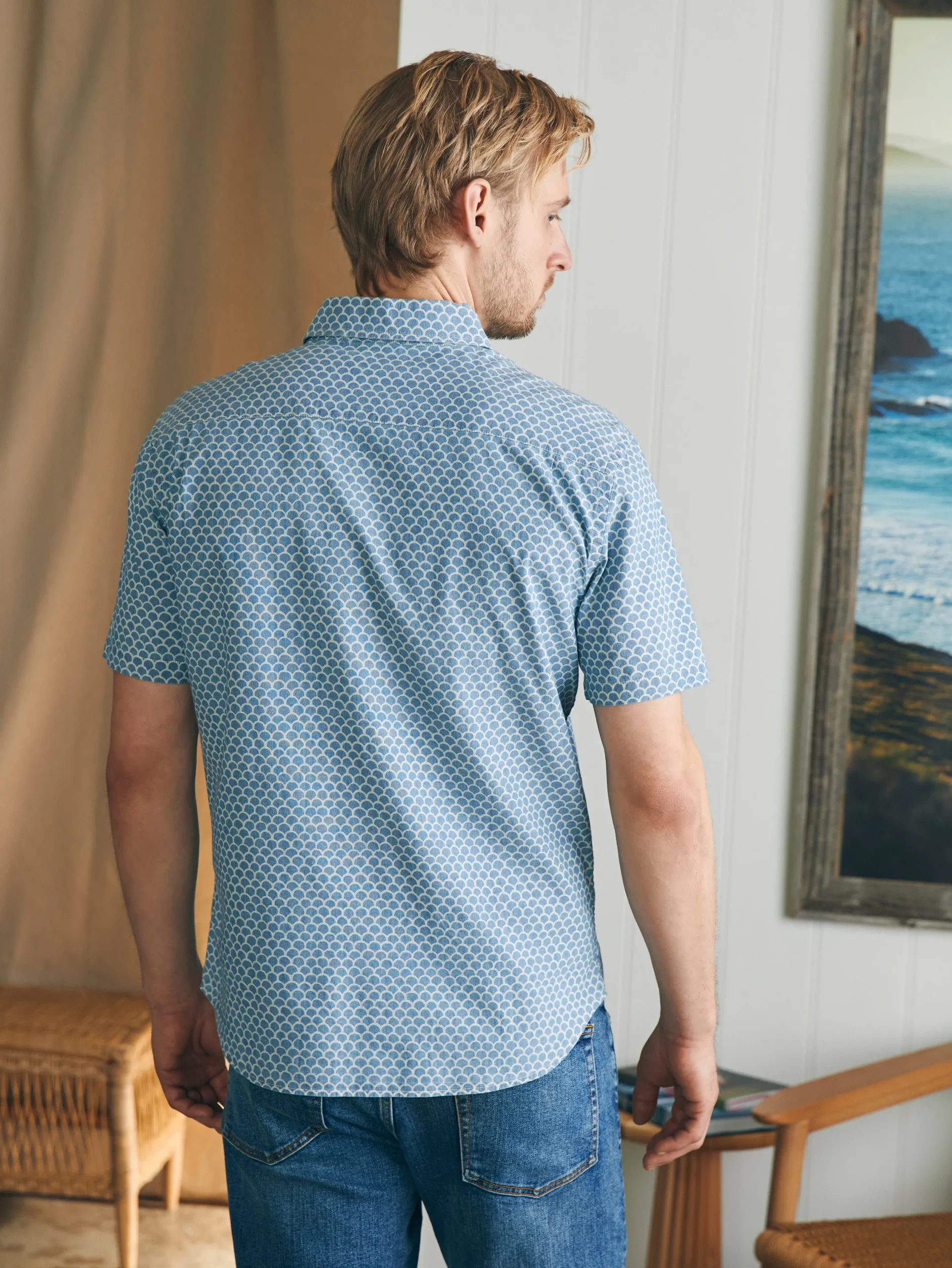 Shirts^Faherty Brand Short-Sleeve Stretch Playa Shirt - Fishscale Redux