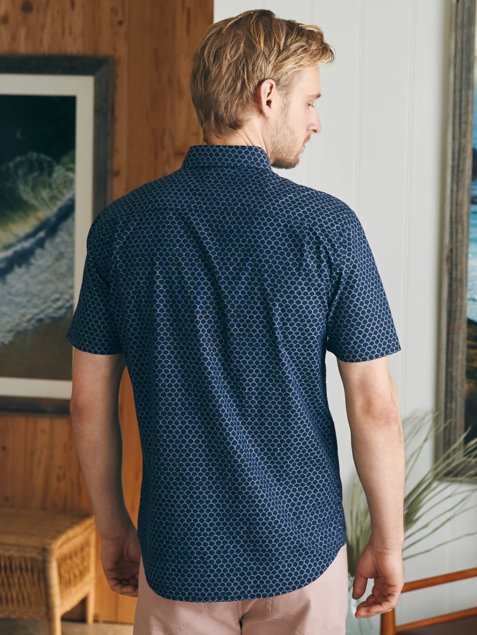 Shirts^Faherty Brand Short-Sleeve Stretch Playa Shirt (Tall) - Midnight Fishscale