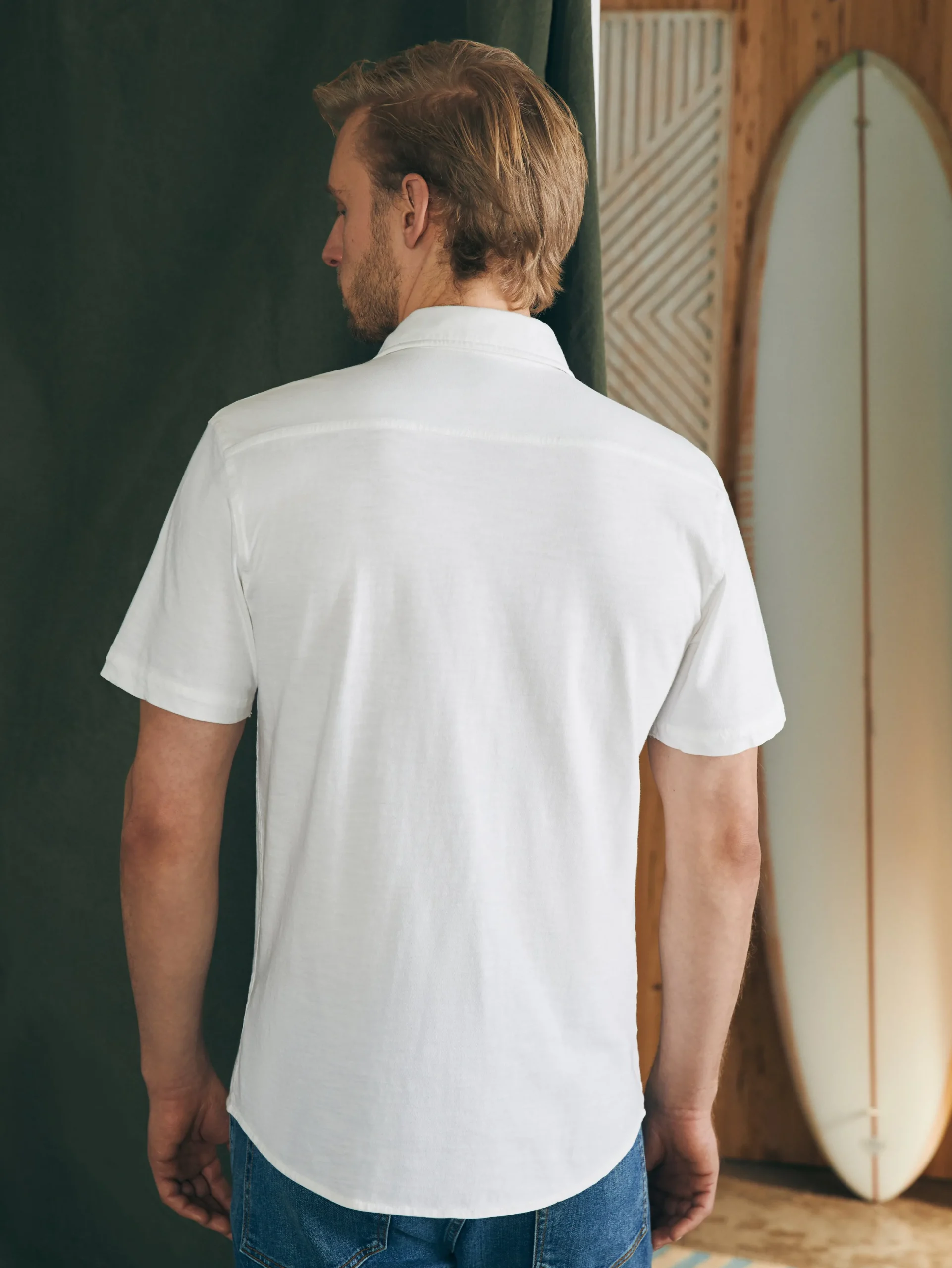 Shirts^Faherty Brand Short-Sleeve Sunwashed Knit Shirt (Single Pocket) (Tall) - White