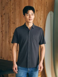 Shirts^Faherty Brand Short-Sleeve Sunwashed Knit Shirt (Single Pocket) - Washed Black