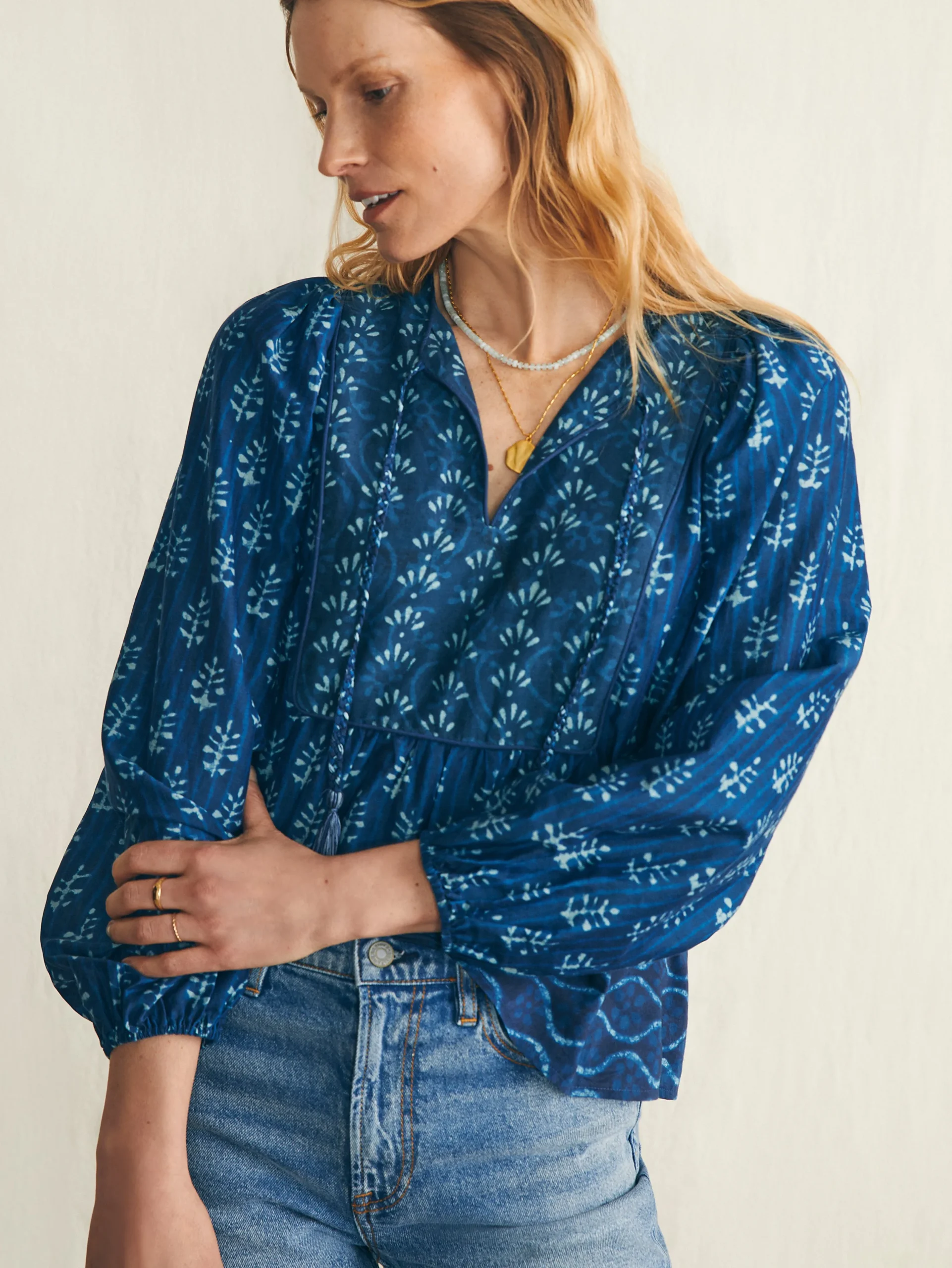 Shirts & Tops^Faherty Brand Silk Blend Solstice Top - Sunburst Mix Print