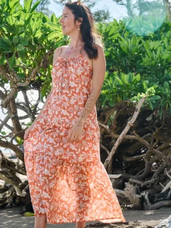 Dresses^Faherty Brand Silk Blend Sun Chaser Maxi Dress - Ginger Floral