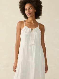 Dresses^Faherty Brand Silk Blend Sun Chaser Maxi Dress - Egret Dobby