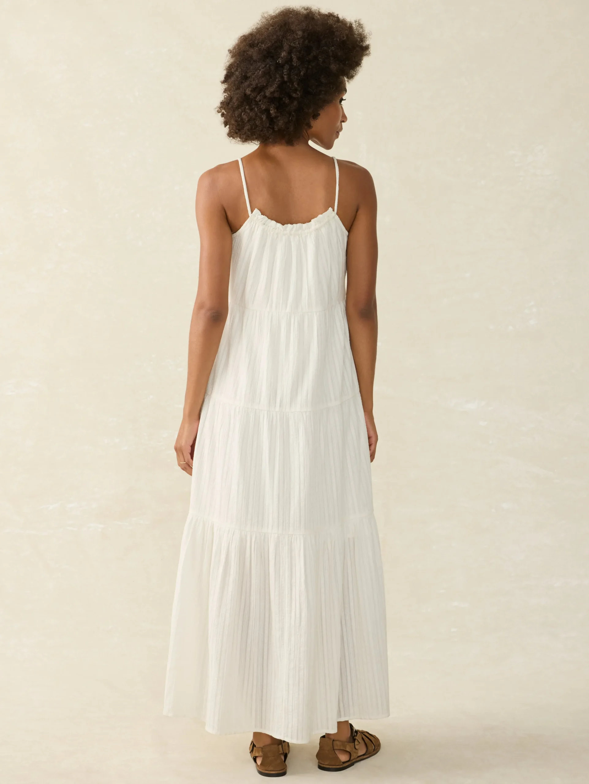 Dresses^Faherty Brand Silk Blend Sun Chaser Maxi Dress - Egret Dobby