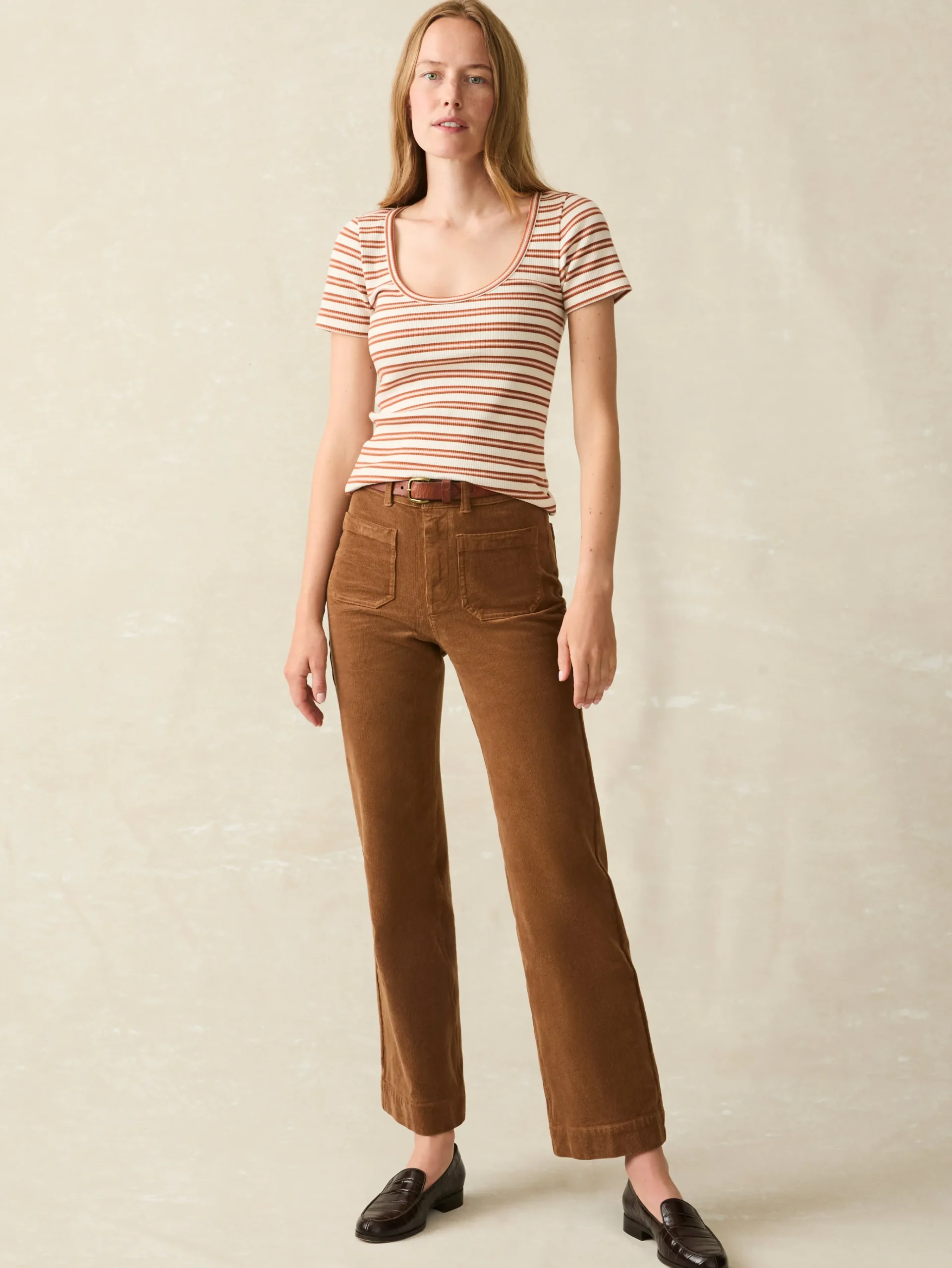 Pants^Faherty Brand Softstretch Cord Patch Pocket Pant - Cord Brown