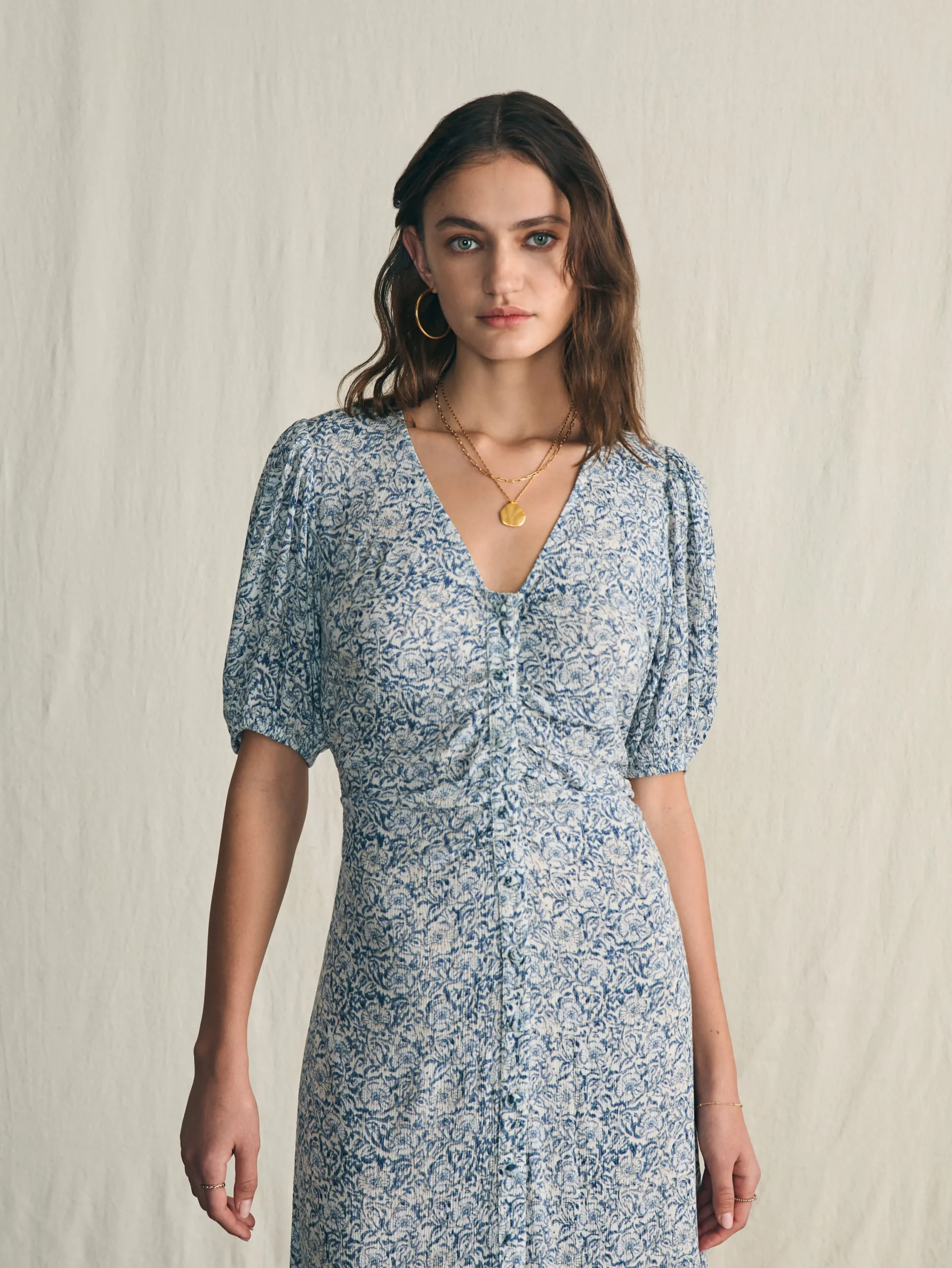 Dresses^Faherty Brand Sorrento Dress - Cream Imma Floral