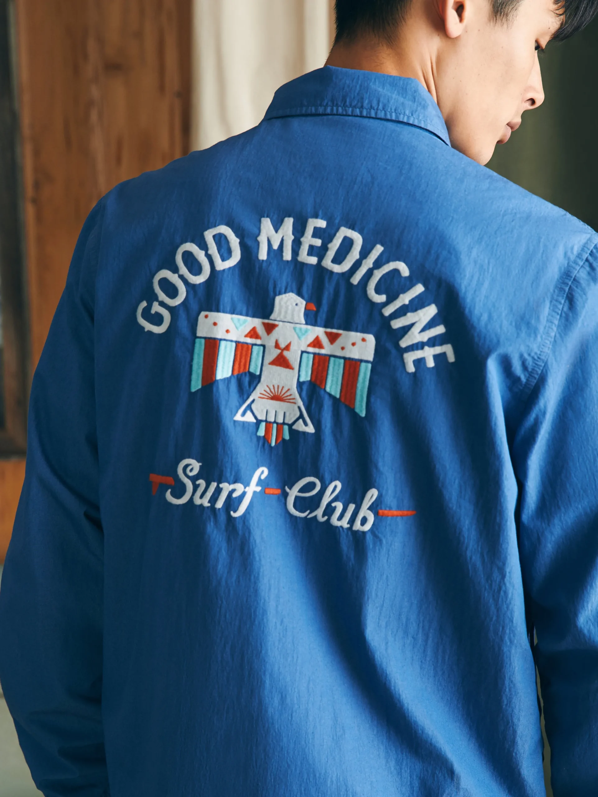 Jackets & Vests^Faherty Brand Steven Paul Judd Good Medicine Sunwashed Coaches Jacket - Marine Blue