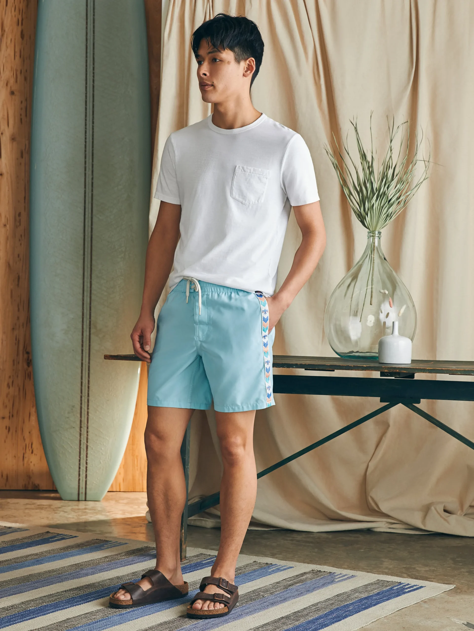 Swim^Faherty Brand Steven Paul Judd Good Medicine Sunwashed Boardshort - Bethesda Blue
