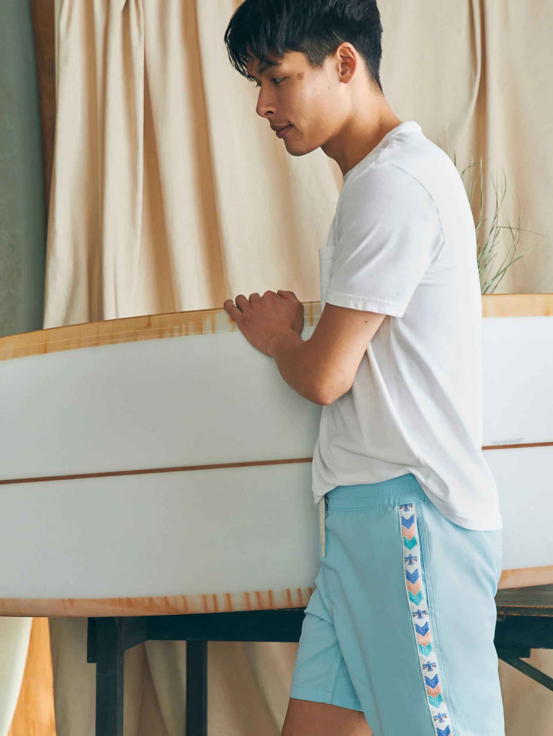 Swim^Faherty Brand Steven Paul Judd Good Medicine Sunwashed Boardshort - Bethesda Blue