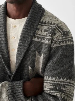 Sweaters^Faherty Brand Steven Paul Judd Thunderbird Cardigan - Charcoal Grey Thunderbird