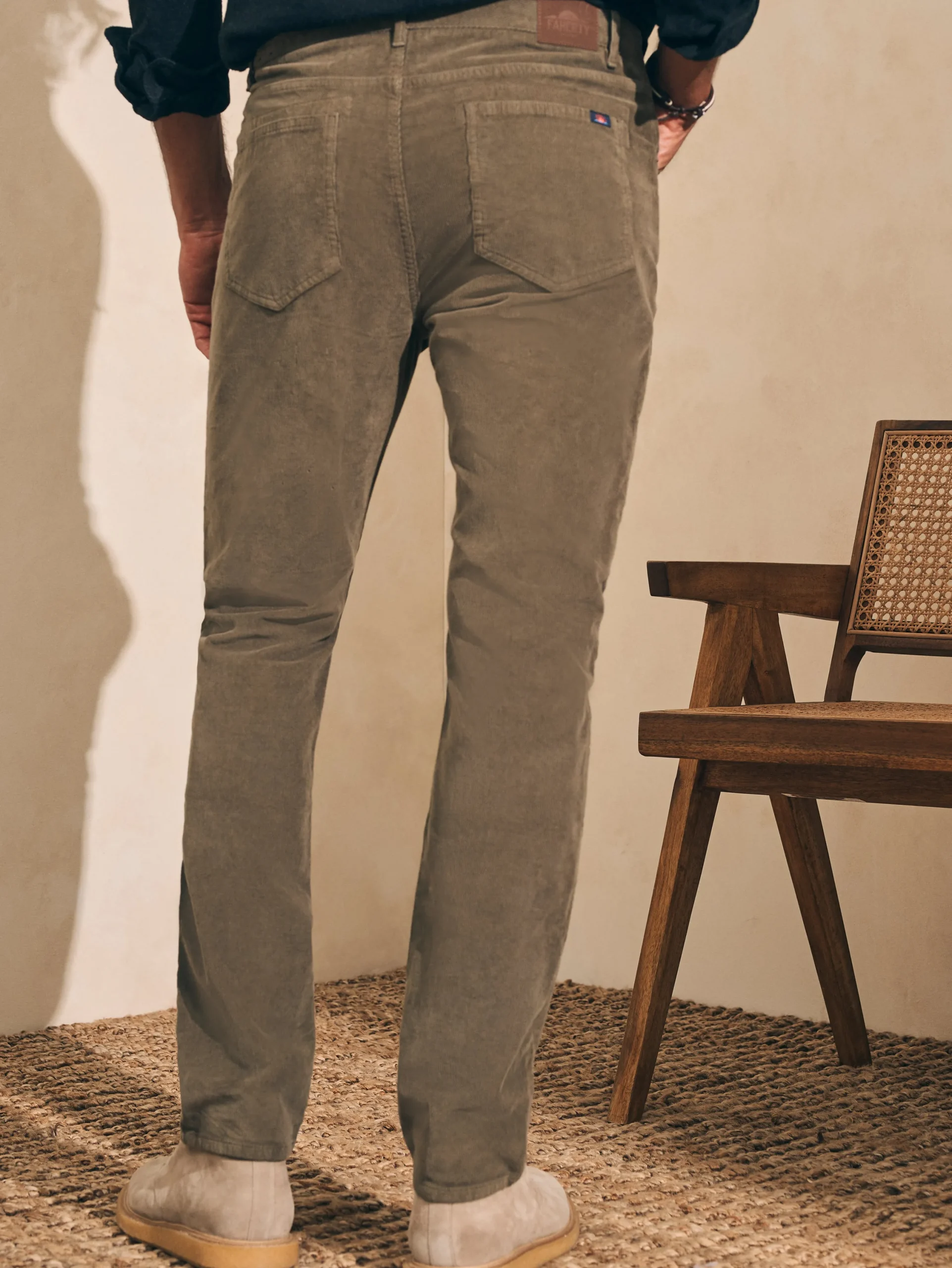 Pants^Faherty Brand Stretch Corduroy 5-Pocket Pant (32" Inseam) - Surplus Olive