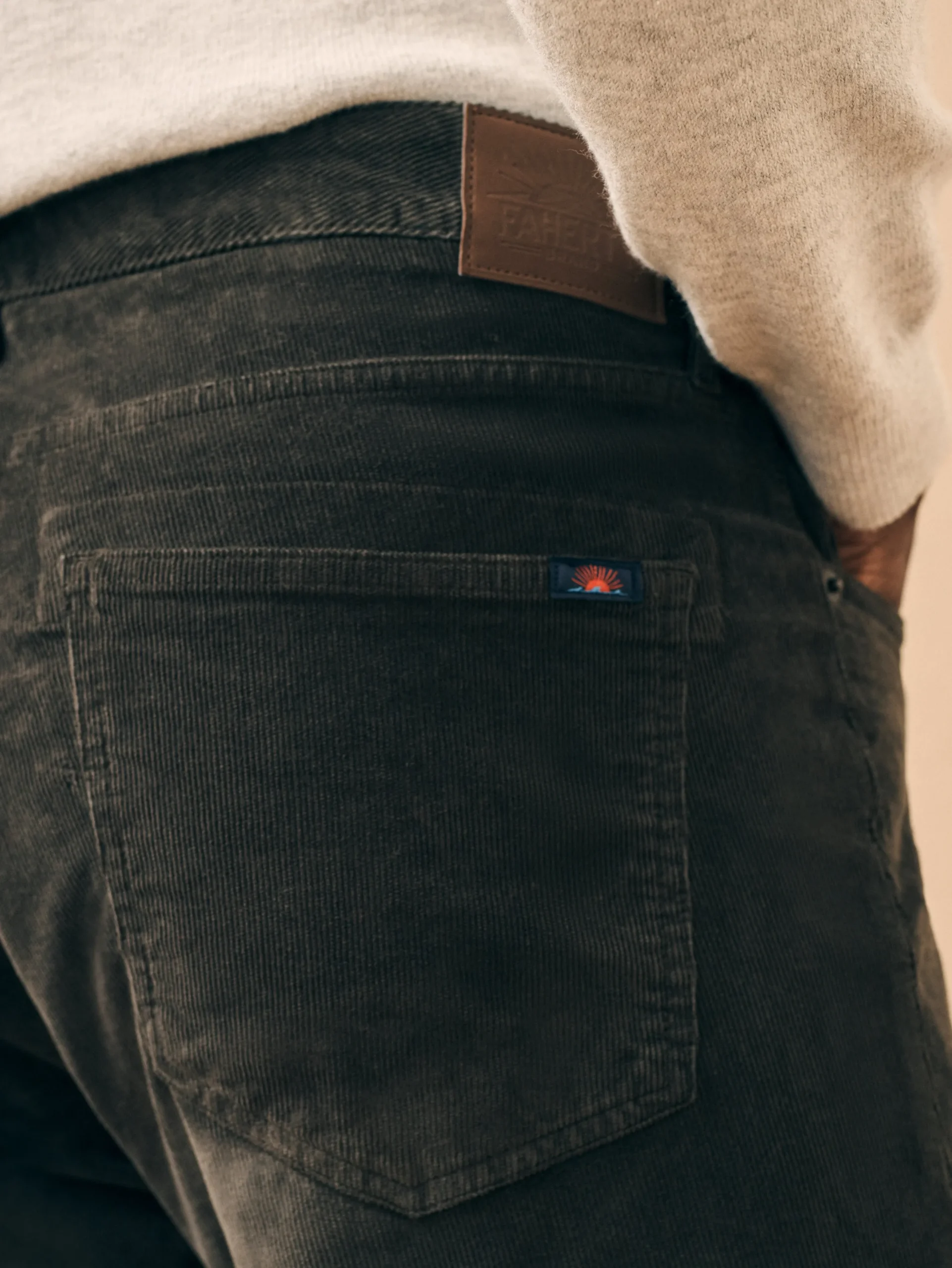 Pants^Faherty Brand Stretch Corduroy 5-Pocket Pant (34" Inseam) - Washed Black