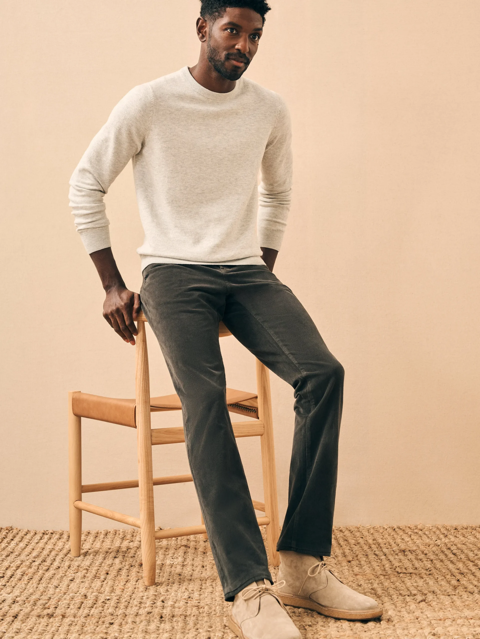 Pants^Faherty Brand Stretch Corduroy 5-Pocket Pant (32" Inseam) - Washed Black