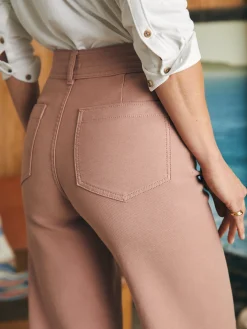 Pants^Faherty Brand Stretch Terry Harbor Pant - Wood Rose