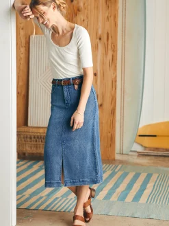 Shorts & Skirts^Faherty Brand Stretch Terry Midi Skirt - Riverton Wash