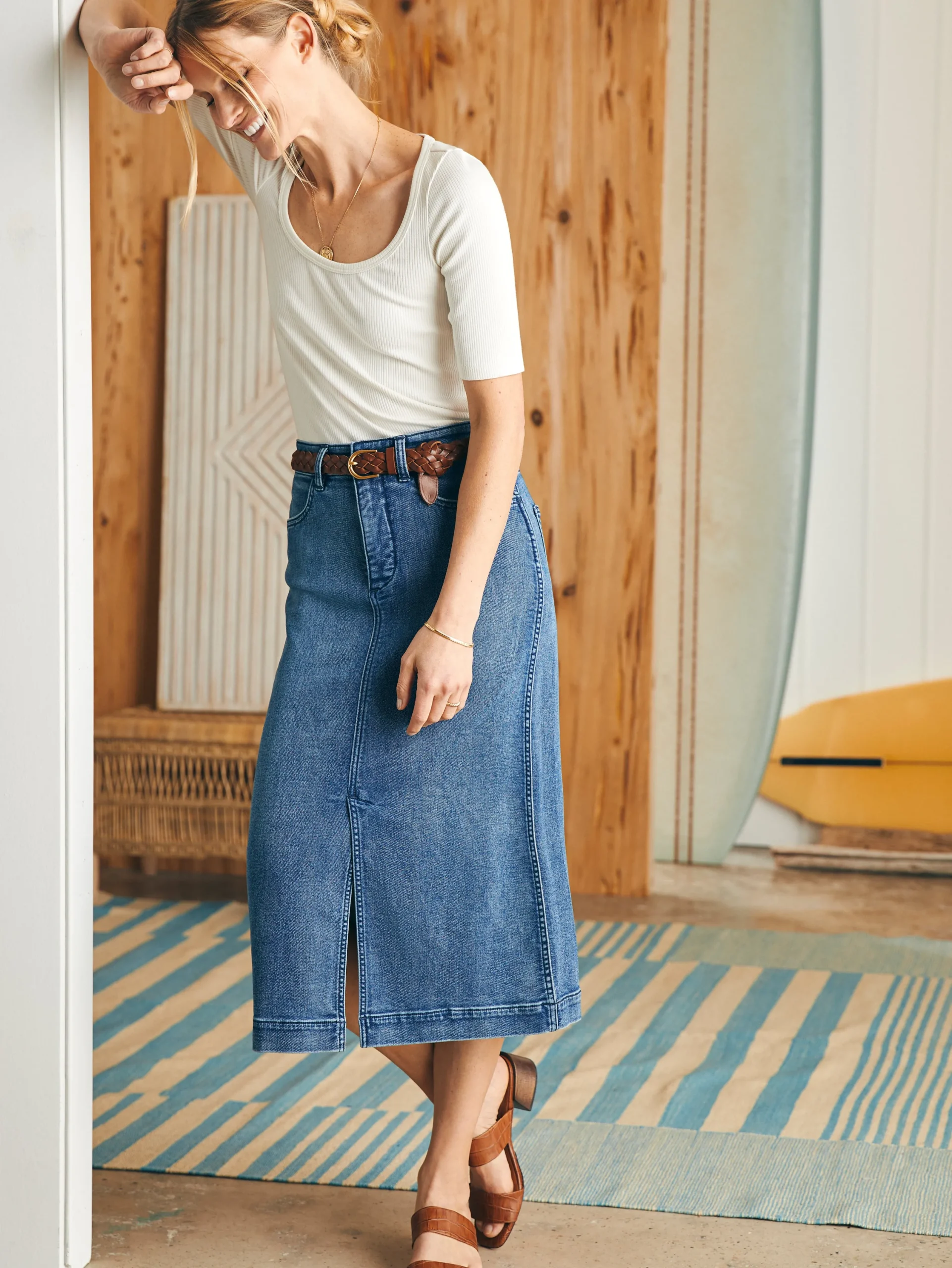 Shorts & Skirts^Faherty Brand Stretch Terry Midi Skirt - Riverton Wash